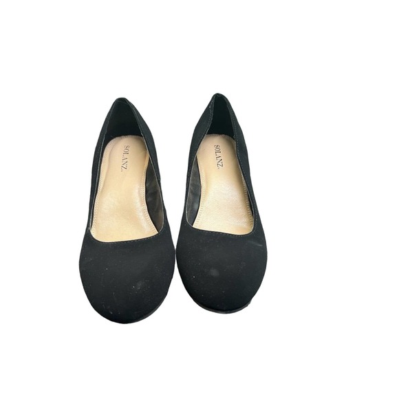 WOMEN'S SOLANZ TRUDIE WEDGES Black, Size 9, Worn Once - Picture 1 of 7